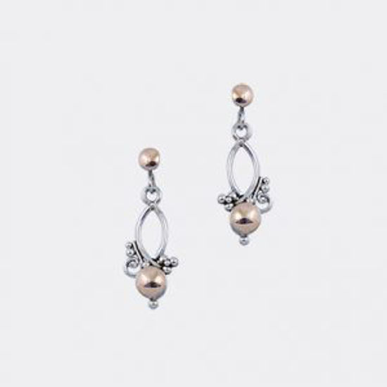 Image sur Boucles d'oreilles pendantes en argent 925 et or de la Collection L'Aventurine