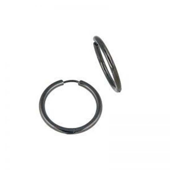 Image sur Boucles d'oreilles en acier inoxydable noir de la Collection L'Aventurine