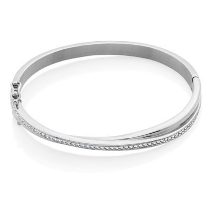 Image de Bracelet rigide croisé en acier inoxydable de la Collection Steelx