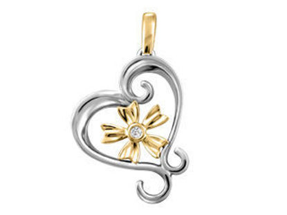 Image de Collier en or jaune et blanc avec diamant