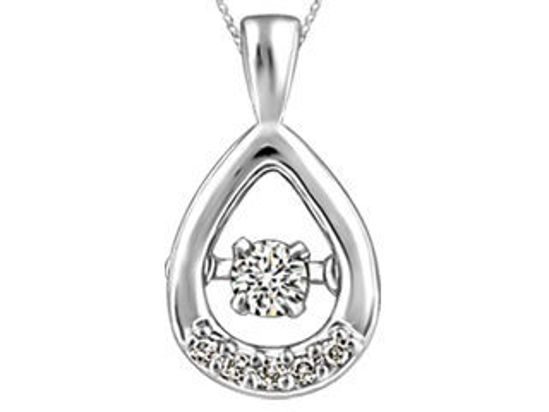 Image sur Collier en or blanc avec diamant canadien dansant