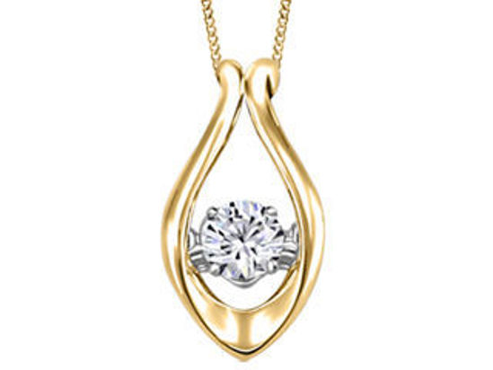 Image sur Collier en or jaune avec diamant dansant