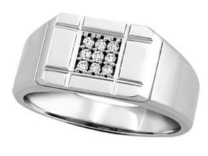 Image de Bague en or blanc 10KT avec diamants