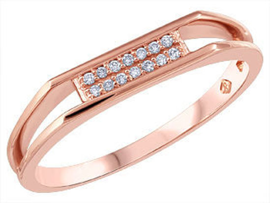 Image sur Bague en or rose avec diamants