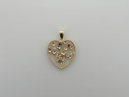 Image sur Pendentif coeur avec arbre de vie en or jaune 10KT