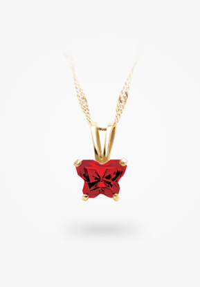 Image de Pendentif en or jaune 10KT avec pierre du mois de janvier Collection Bfly