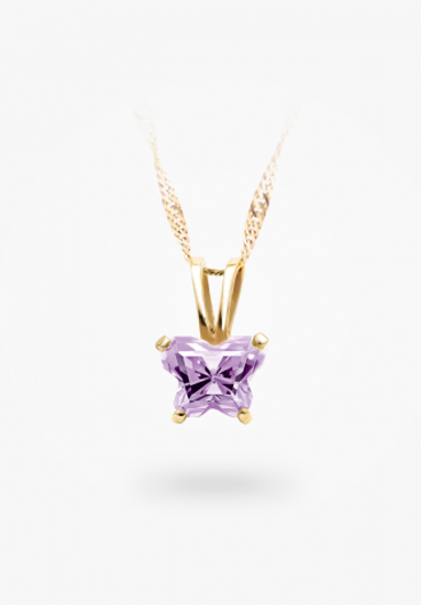 Image sur Pendentif en or jaune 10KT avec pierre du mois de juin Collection Bfly
