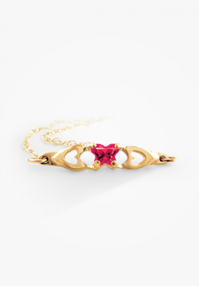 Image de Bracelet en or jaune 10KT avec pierre du mois de juillet Collection Bfly