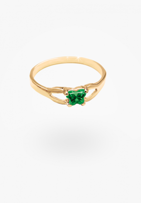Image de Bague en or jaune 10KT avec pierre du mois de mai Collection Bfly
