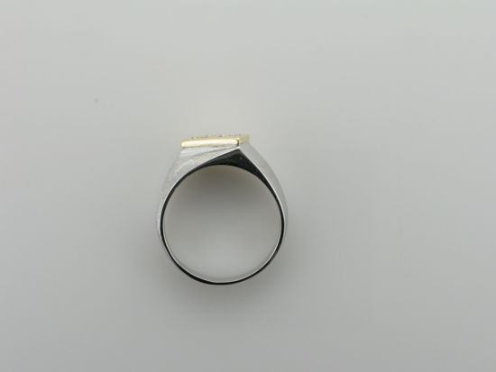 Image sur Bague exclusive en or blanc et jaune 10KT avec 4 diamants