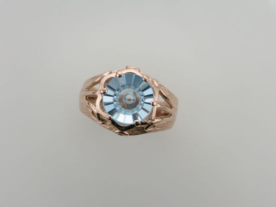 Image sur Bague en or rose 10KT sertie d'un topaze bleu