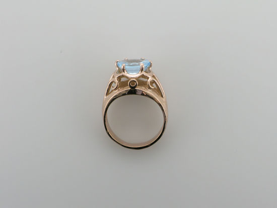 Image sur Bague en or rose 10KT sertie d'un topaze bleu