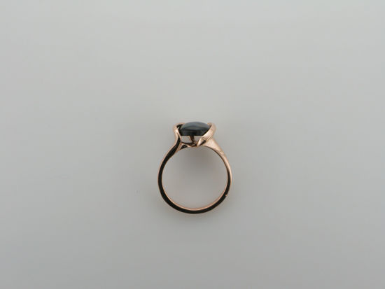 Image sur Bague en or rose 10KT avec perle noire de Tahiti