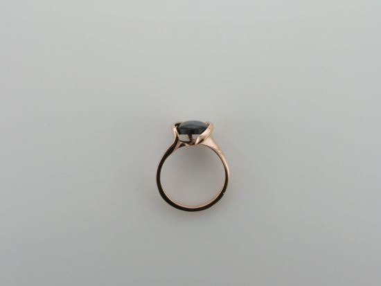 Image sur Bague en or rose 10KT avec perle noire de Tahiti