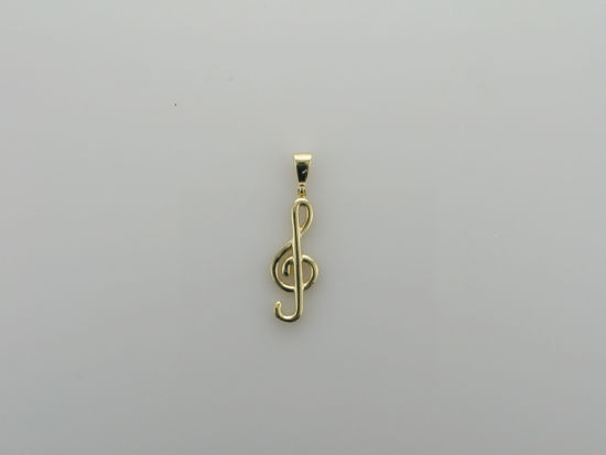 Image sur Pendentif clé de sol en or jaune