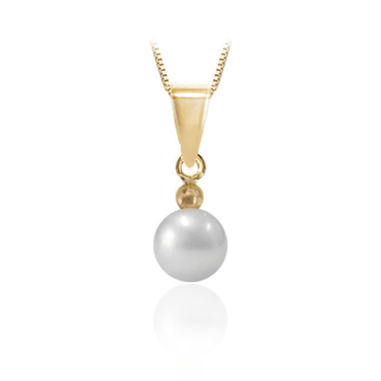 Image sur Collier en or jaune avec perle