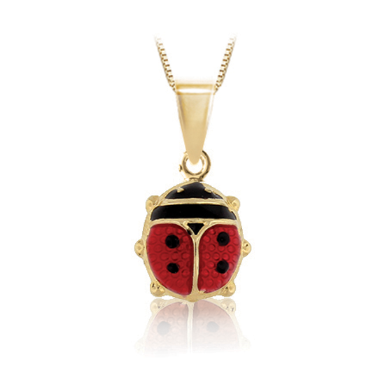 Image sur Collier en or jaune avec coccinelle