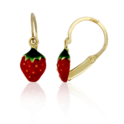 Image de Boucles d'oreilles en or jaune 10KT avec fraise