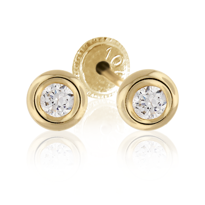 Image de Boucles d'oreilles en or jaune 10KT avec zircon cubique