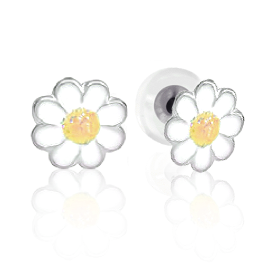Image sur Boucles d'oreilles fleur en argent 925