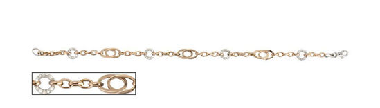 Image sur Bracelet de Fantaisie 7 1/2" en or rose et blanc