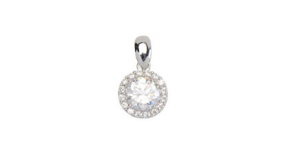 Image de Pendentif en or blanc avec zircons cubiques