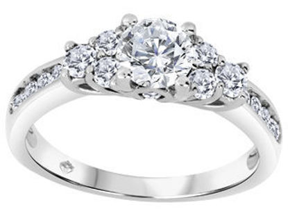 Image de Bague en or blanc 14kt avec diamants