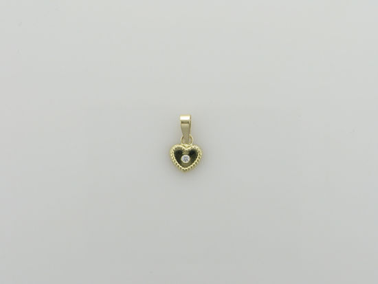 Image sur Pendentif cœur en or jaune avec zircon cubique