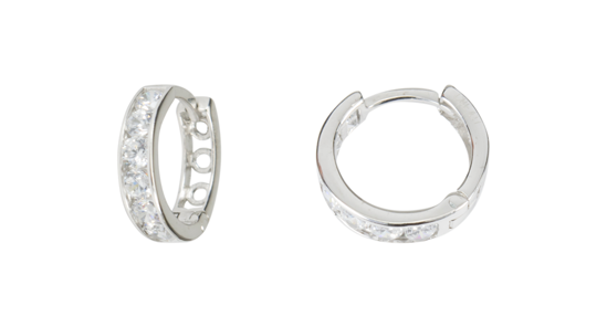 Image sur Boucles d'oreilles en or blanc avec zircons cubiques