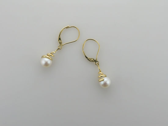 Image sur Boucles d'oreilles perles d'eau douce et or jaune