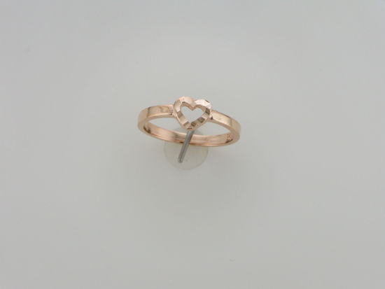 Image sur Bague cœur en or rose 10KT