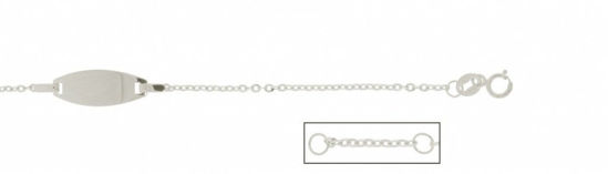 Image sur Bracelet avec plaque en or blanc