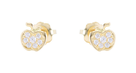 Image sur Boucles d'oreilles pomme en or jaune