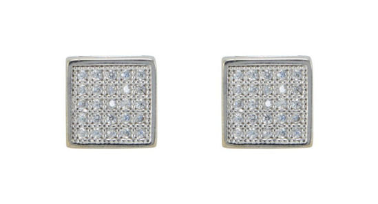 Image sur Boucles d'oreilles en or blanc avec zircons cubiques