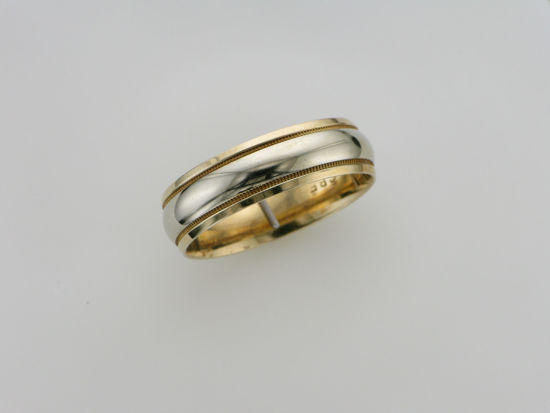 Image sur Jonc confort en or blanc et jaune 10KT