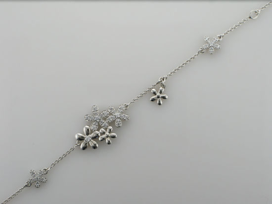 Image sur Bracelet fleurs en argent 925 avec zircons cubiques