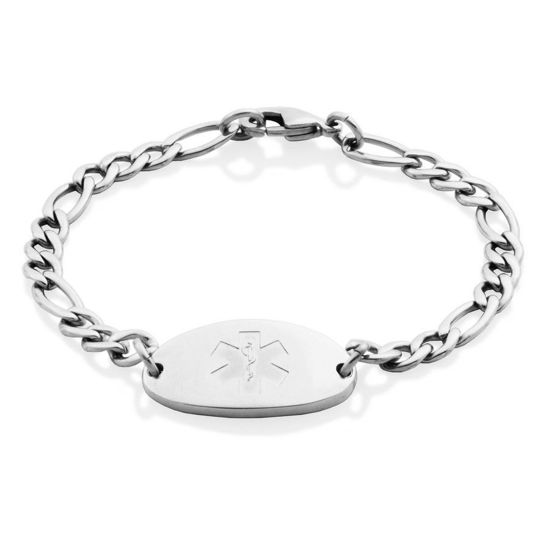 Image sur Bracelet médical Figaro en acier inoxydable