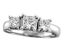 Image de Bague trinité en or blanc 14KT avec diamants princesses