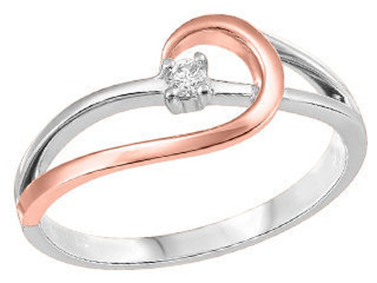 Image sur Bague en or blanc et rose avec diamant