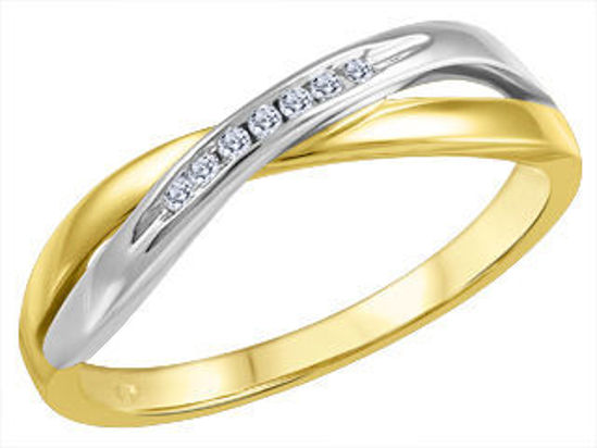 Image sur Bague en or jaune et blanc avec diamants