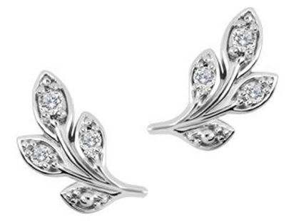 Image de Boucles d'oreilles en or blanc avec diamants