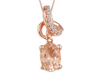 Image de Collier en or rose avec morganite et diamants