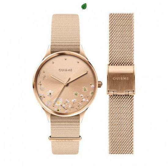 Image sur Montre avec fleurs et Bracelet de la Collection Oui & Me