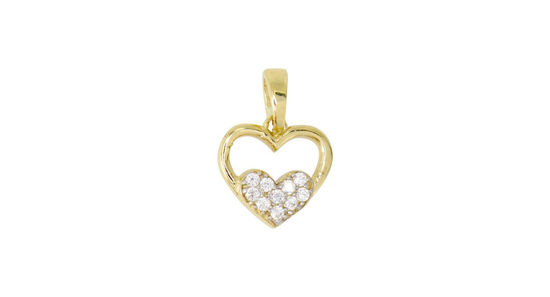 Image sur Pendentif cœur en or jaune avec zircons cubiques