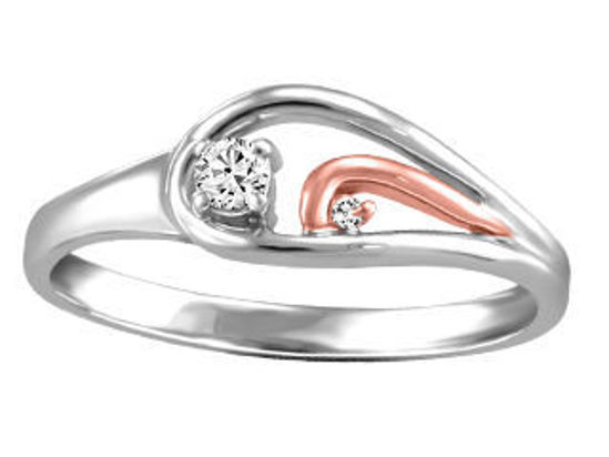 Image sur Bague en or blanc et rose avec diamants