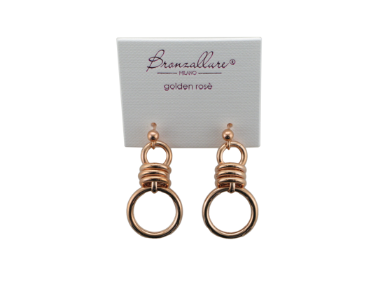 Image sur Boucles d'oreilles en bronze recouvertes d'or rose