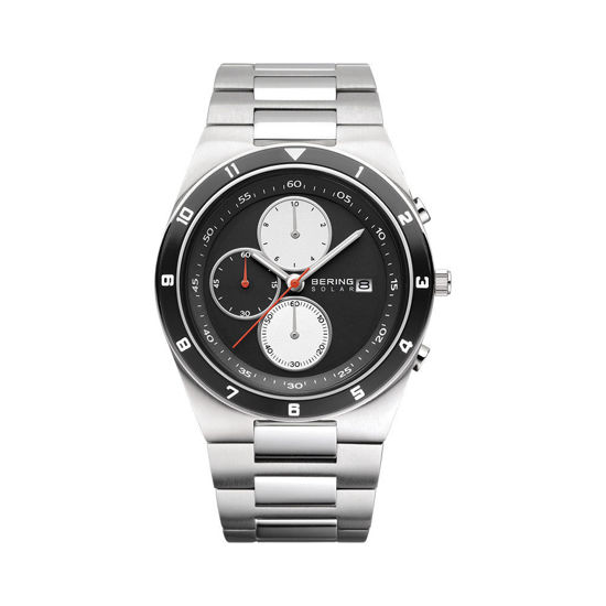 Image sur Montre solaire noire et acier de la Collection Bering