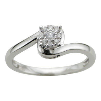 Image de Bague en or blanc avec diamants