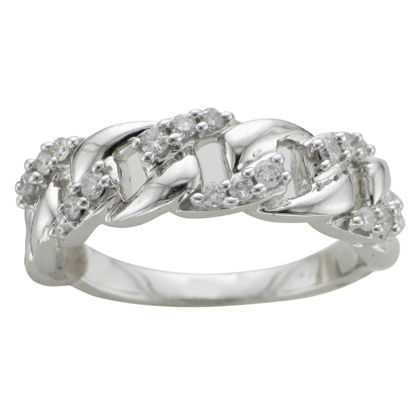 Image de Bague en or blanc avec diamants