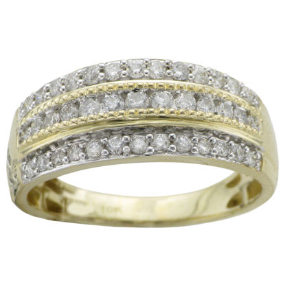 Image de Bague en or jaune et blanc avec diamants